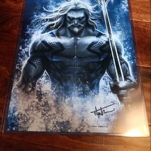 Aquaman Signed Tyler Kirkham With COA 11 X 17 Art Print